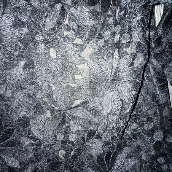 Caroline Rose Black Embroidered Mesh Jacket Silk Trim NWT USA Size Small $245 - Picture 7 of 9